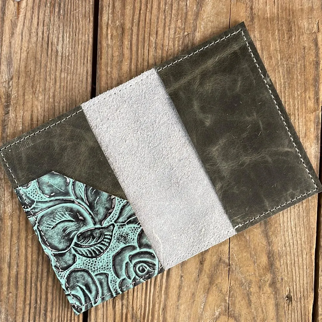 078 Passport Cover - Black & White w/ Black Aztec