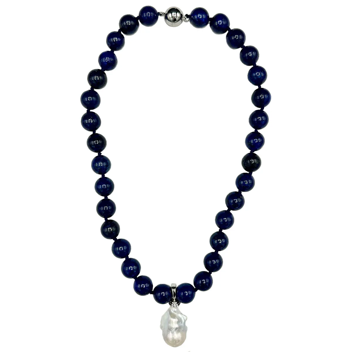 120-18 | LAPIS BEADS W/ WILD PEARL DROP