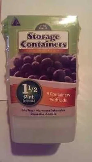 (24) 4 packs Arrow Plastic 00043 1.5 Pint 4"x4"x4" Freezer & Storage Containers