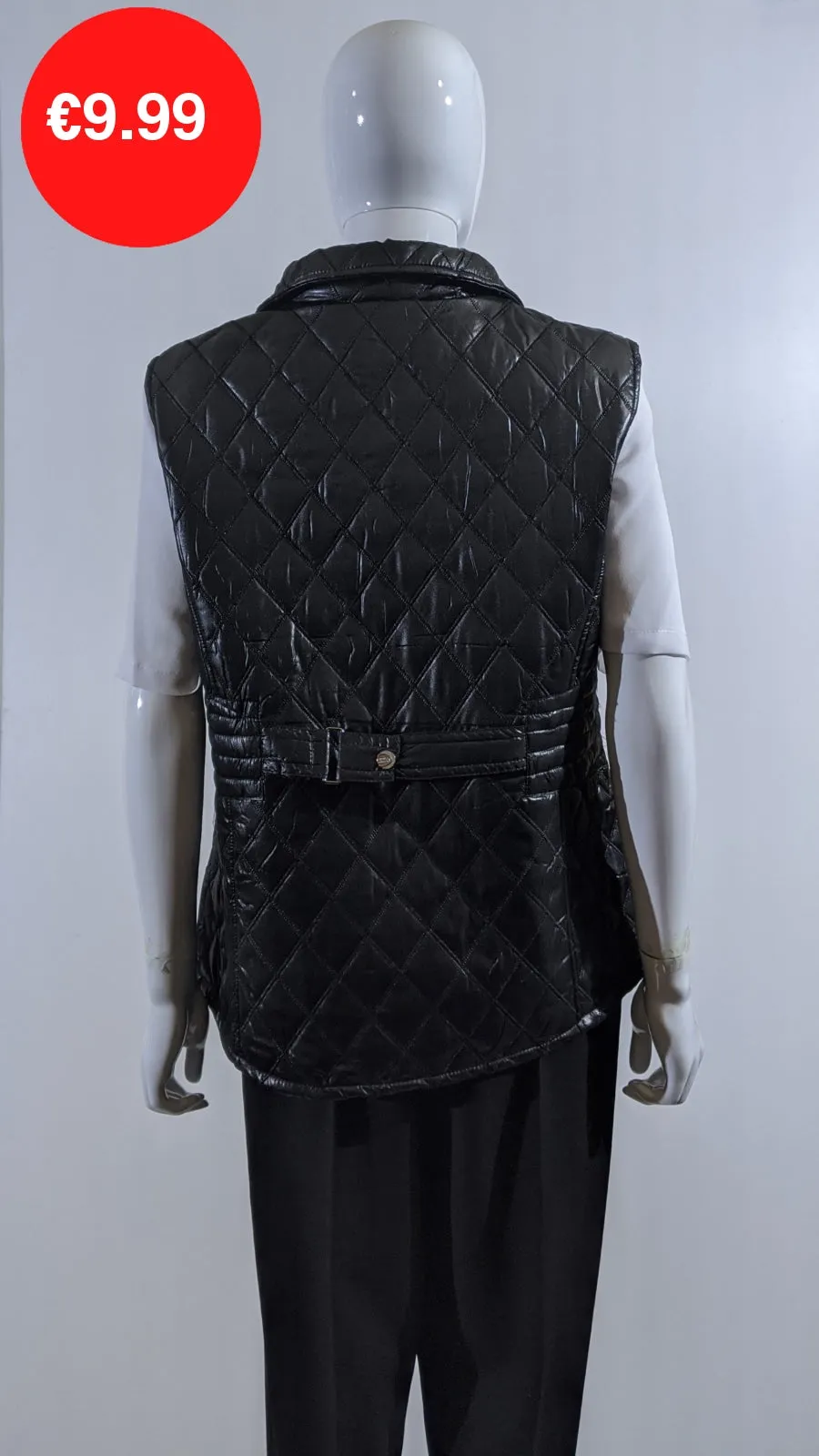 Black Diamond Quilted Waistcoat with Zipped Pockets