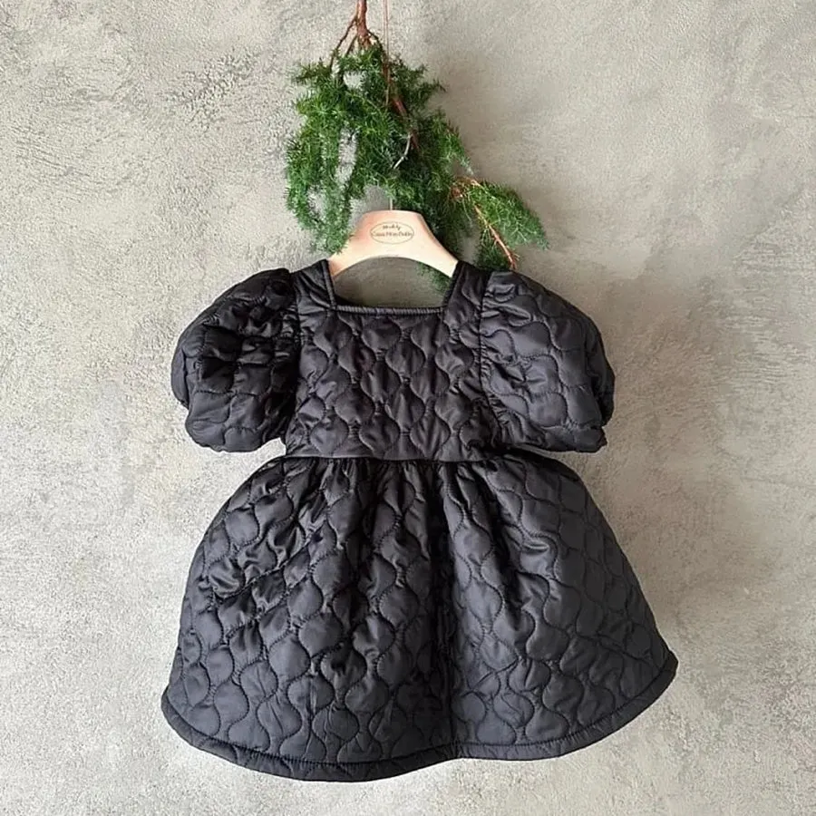 Ella Quilted Puff Sleeve Dress