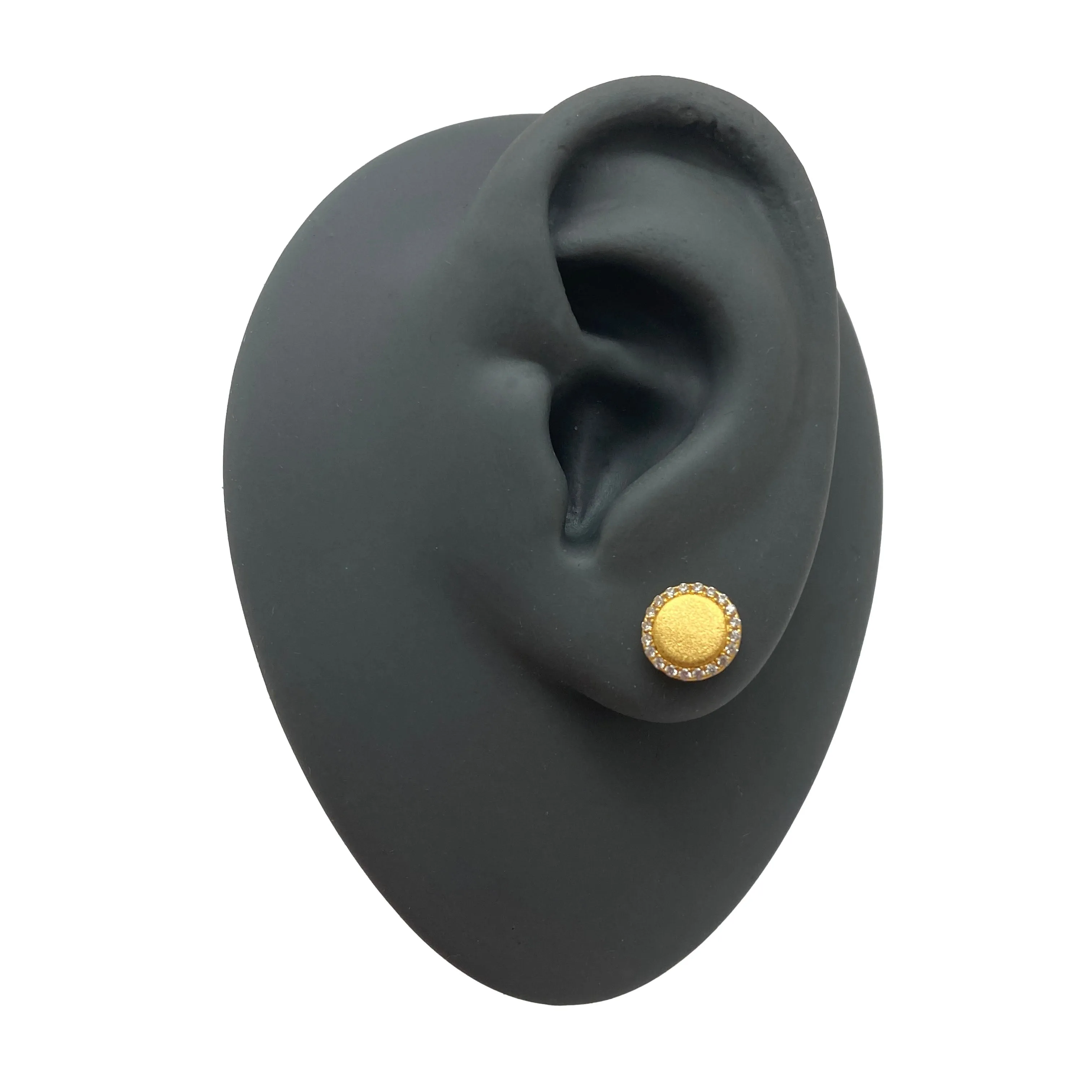 Gold Circle CZ Studs