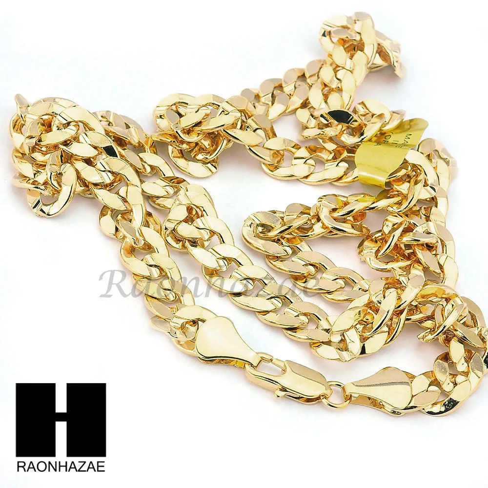 HIP HOP JESUS CROSS PENDANT & DIAMOND CUT CUBAN LINK CHAIN NECKLACE N41