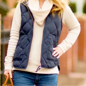 J. Crew Quilted Puffer Vest Navy