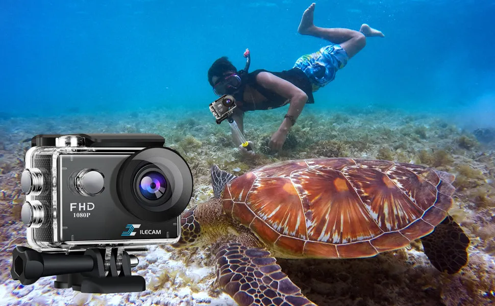 Waterproof Action Sport Camera with Screen with Underwater Case 1080P